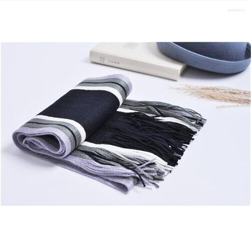 

Scarves Fashion Men's Style Winter Warm Scarf Striped Tricolor Brand Design Elegant High Quality Comfortable