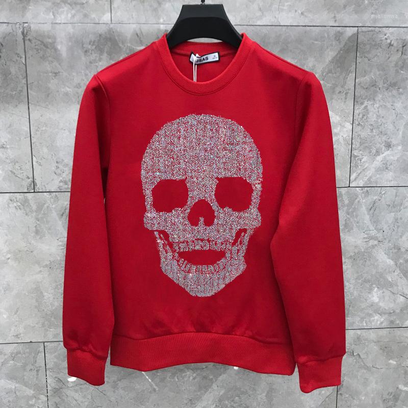 

Men's Hoodies Male Drilling Hoody Warm Pullover Thick Casual High-Quality Sweatshirts Skull Men's Designer, As shown asian size