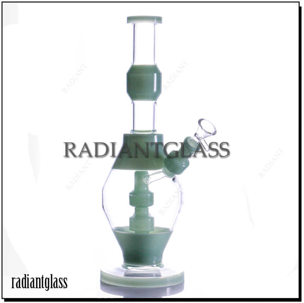 

Hookahs 13.4 inches glass bong double circ percolator smoking water bongs for tobacco dry herb