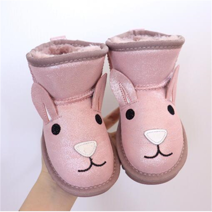 

Fashion Kids Boots Cartoon Animal Children Snow Boot Winter Warm Boys Girls Ankle Booties Classic Fur Fluffy Furry Toddlers Baby Shoes Footwear, Box