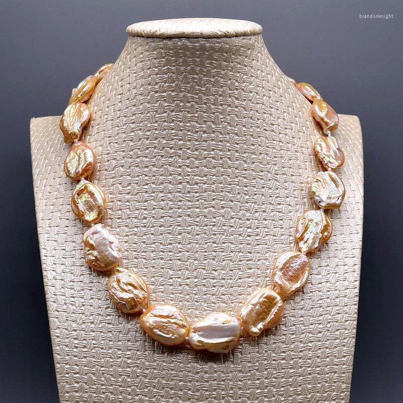 

Choker Pink Pearl Necklace Silver Coin Shape Natural Freshwater Exaggerated Baroque Beaded Ladies