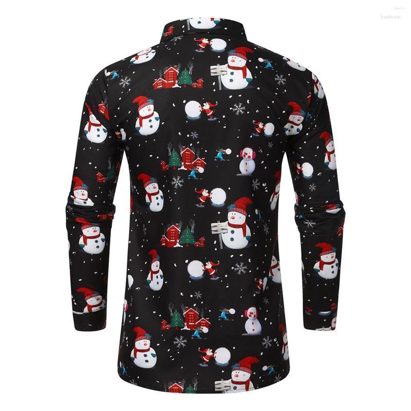 

Men' Casual Shirts Men' Summer Short X Large Collar Men Autumn And Winter Long Sleeve Christmas Turn-Down Cottage Clothes Mens Nice, Black