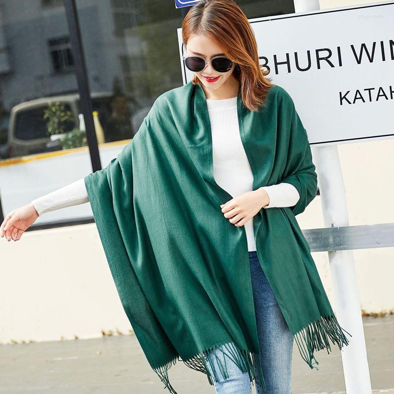 

Scarves 2022 Fashion Pure Color Imitation Cashmere Warm Women's Scarf Winter