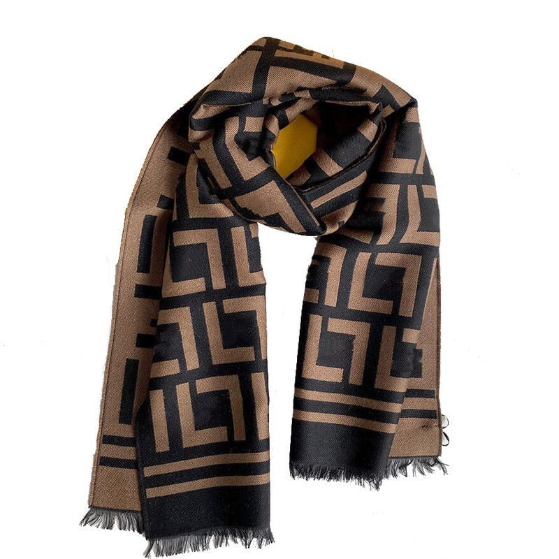 

American Scarf Style Letter Artificial Cashmere Scarfs Width Size Warm Shawl