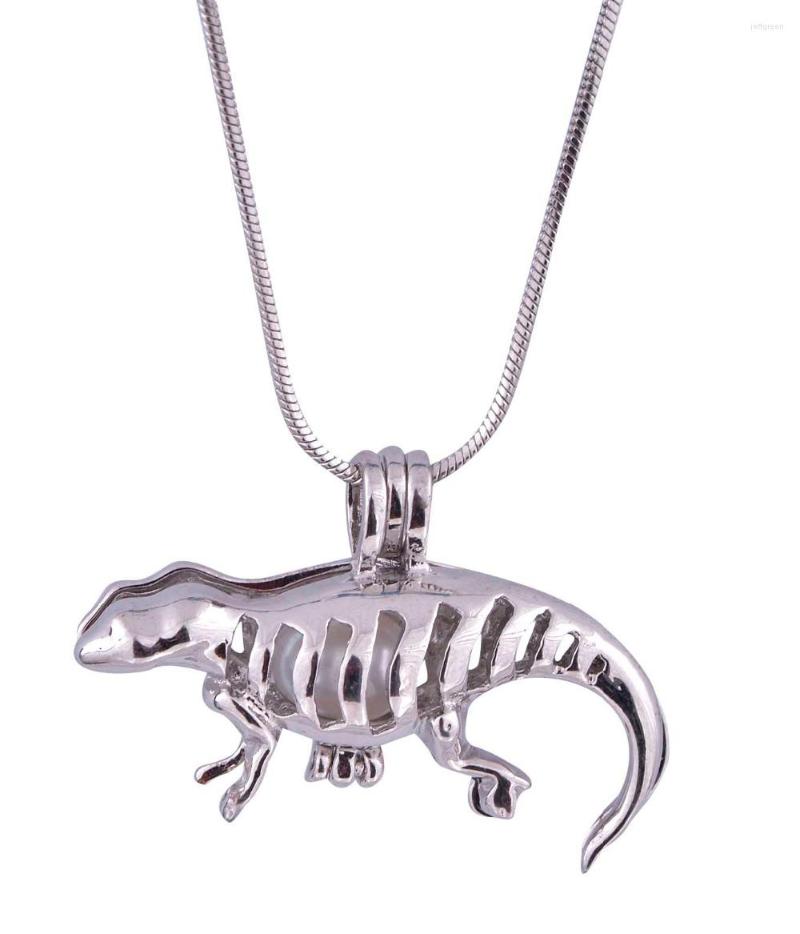 

Chains Lucky Birthday Gift Animal Shape Dinosaur Cage Pendant Provides Stainless Steel Color P74