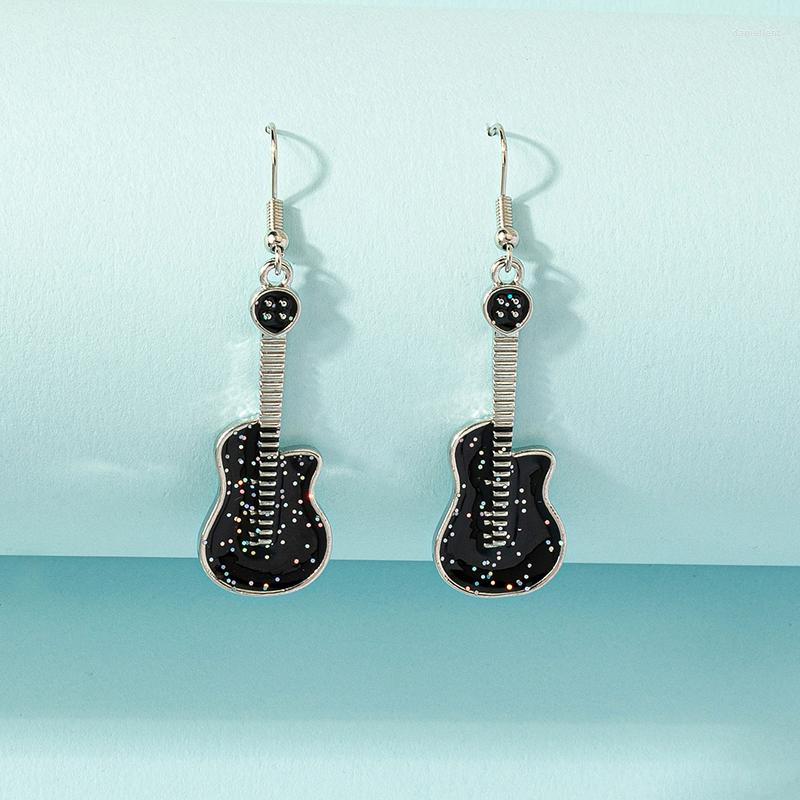 

Stud Earrings 6 Pair /lot Fashion Jewelry Metal Enamel Guitar For Women