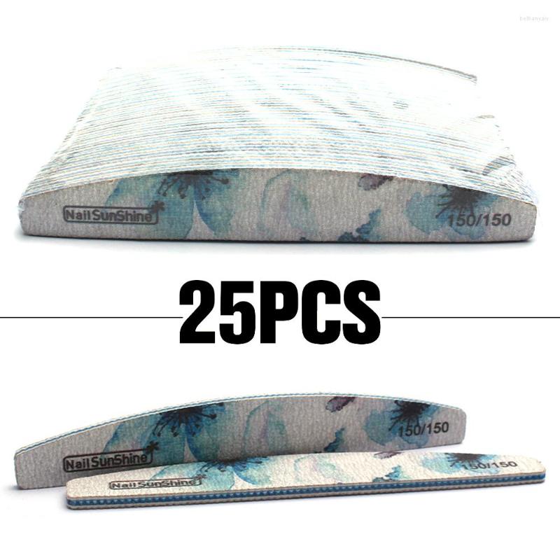 

Nail Files 25pcs/lot Sanding Nails Curved Flower Printed Buffer Professional Manicure Pedicure Care Equipment Accessories Tools