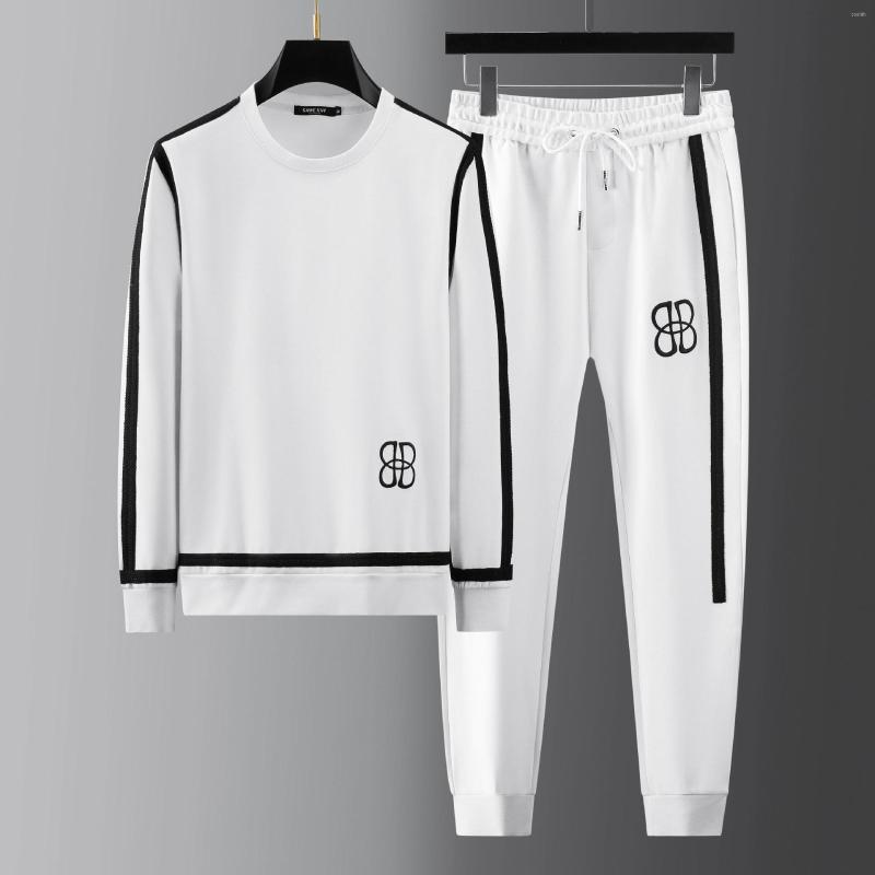 

Men's Tracksuits Sports Suit Men's Casual Running Autumn Winter Youth Personality Korean Version 2023 Two-piece Sweate, White