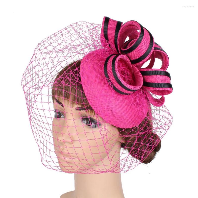 

Headpieces Mingli Tengda Contrast Black Mesh Gauze Cover Trend Wedding Bridal Hat Headband Bride Hair Accessories Chapeau Mariage Birdcage