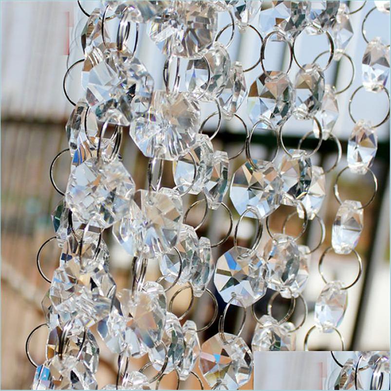 

Wedding Decorations 10M/Lot Crystal Prism Beading Ornament Wedding Road Lead Acrylic Octagonal Bead Curtain Europe Diy Craft Party D Dhb56, Beige