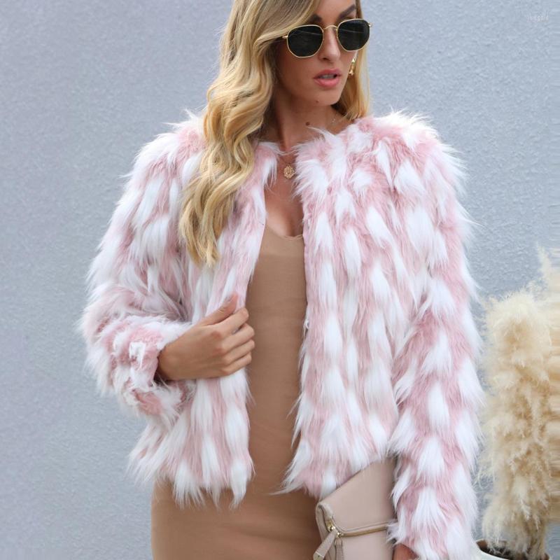 

Women' Fur Ladies Leather Coat Fashion Faux Women' Autumn And Winter Warm Top Women, Beige