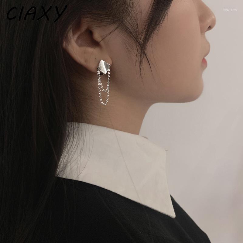 

Dangle Earrings CIAXY Silver Color Tassel Ear Buckle Chain For Women Curved Design Earring Original Jewelry