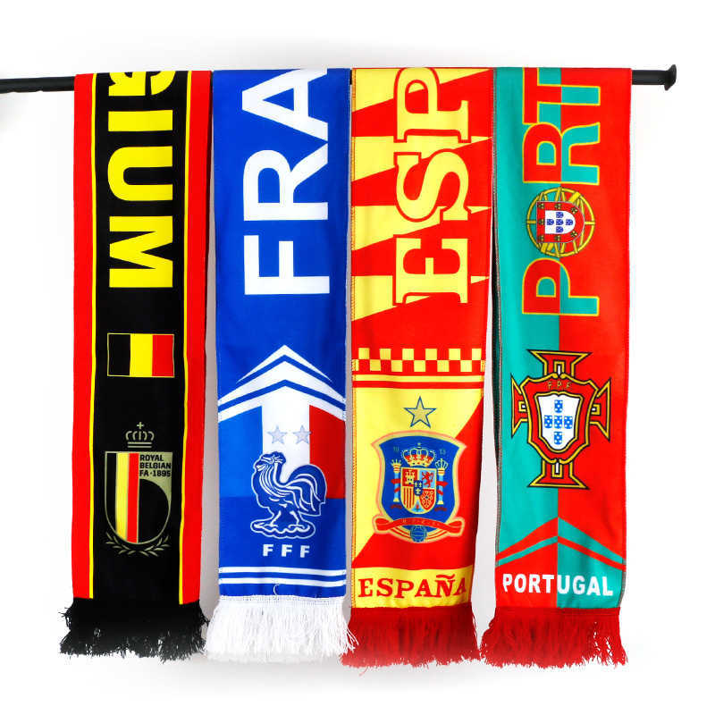 

Scarves Key Rings Cup Spain France Netherlands Portugal top 24 national team football cheer scarf fans watch the ball Bib