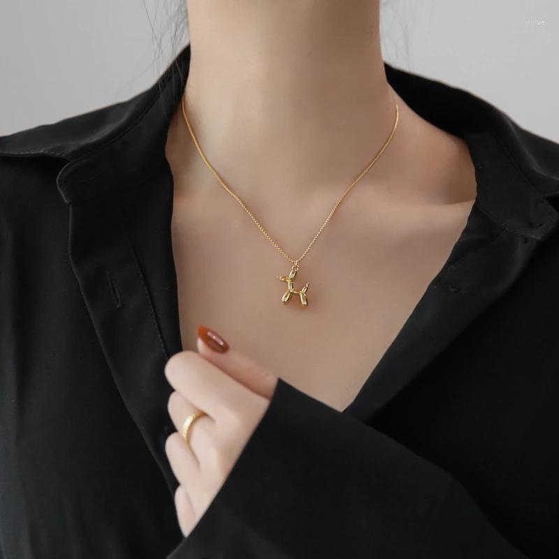 

Pendant Necklaces YUN RUO 2022 18 K Gold Plated Lovely Dog Necklace Fashion 316 L Stainless Steel Jewelry Woman Birthday Gift Never Fade