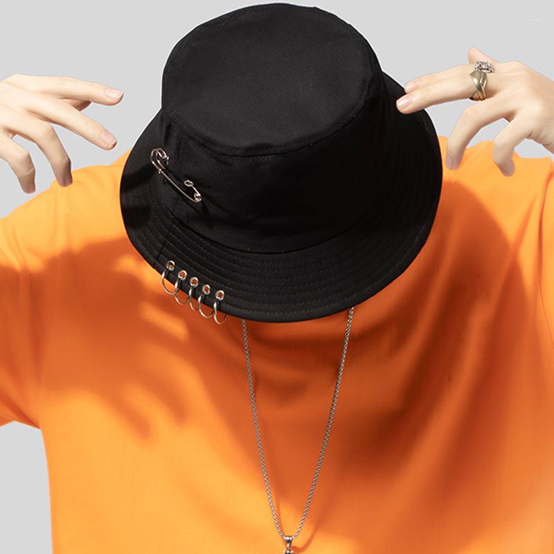 

Berets Unisex Bucket Hat Outdoor Hip Hop Brooch Ring Fishing Cap Women Men Sunscreen Hats Daisy Embroidery Fisherman Caps Sun