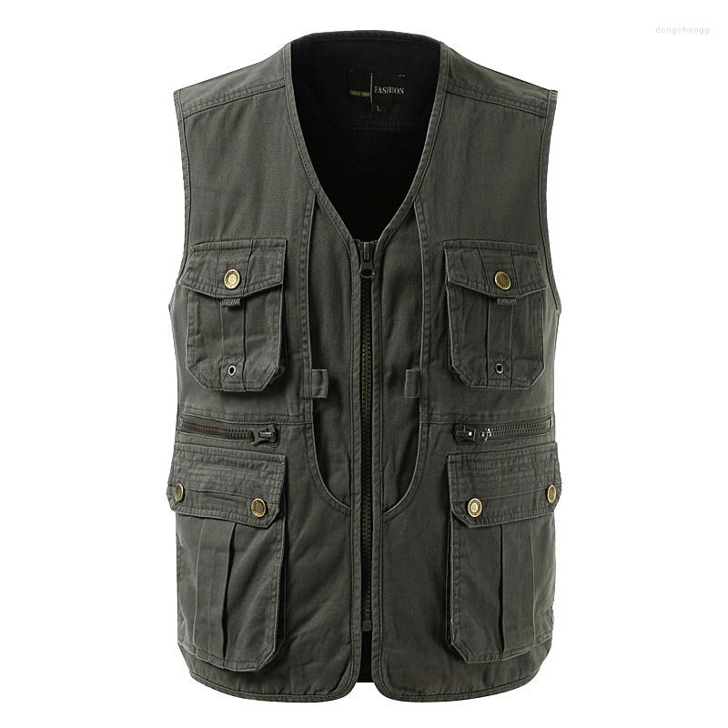 

Men's Vests COLDKER Men's Camouflage Casual Outdoor Work Safari Fishing Travel Po Cargo Vest Jacket Multi Pockets