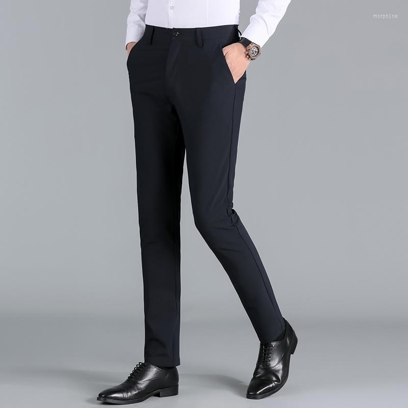 

Men's Pants Casual Autumn Men's Solid Color Straight Slim Long Brand Business Non Iron Black Men