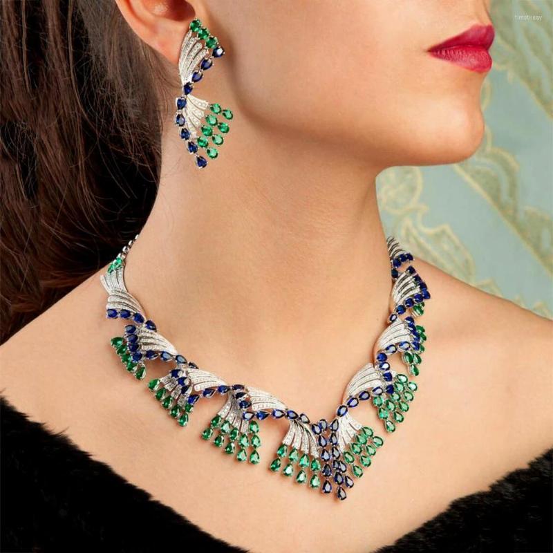 

Necklace Earrings Set Missvikki Be Original 4PCS Shiny Spindrift Luxury Bangle Ring Jewelry Women Brides Wedding Jewellery, Picture shown