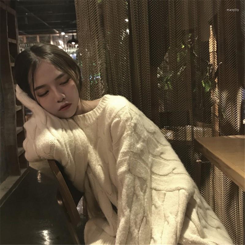 

Women's Sweaters Woman Chandails Women's Autumn Winter Clothing Outer Wear Loose Top Mori Style Pullover Sweater, White