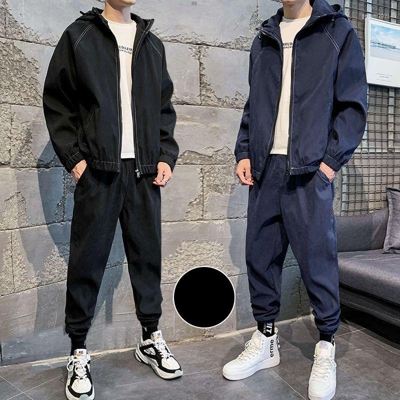 

Men's Tracksuits Men Spring Autumn Casual Two Piece Set Jacket And Pants Mens Fashion Sweatsuit Korean Style Streetwear Sport Suit Y962, Zangqing