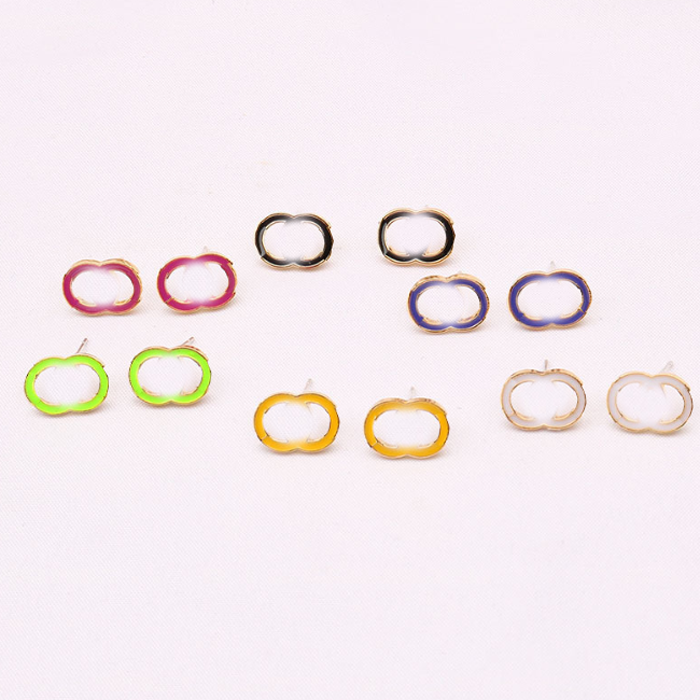 

23ss 18K Gold Plated Luxury Brand Designers Letters Stud Clip Chain Geometric Famous Women Crystal Rhinestone Earring Wedding Party Jewerlry