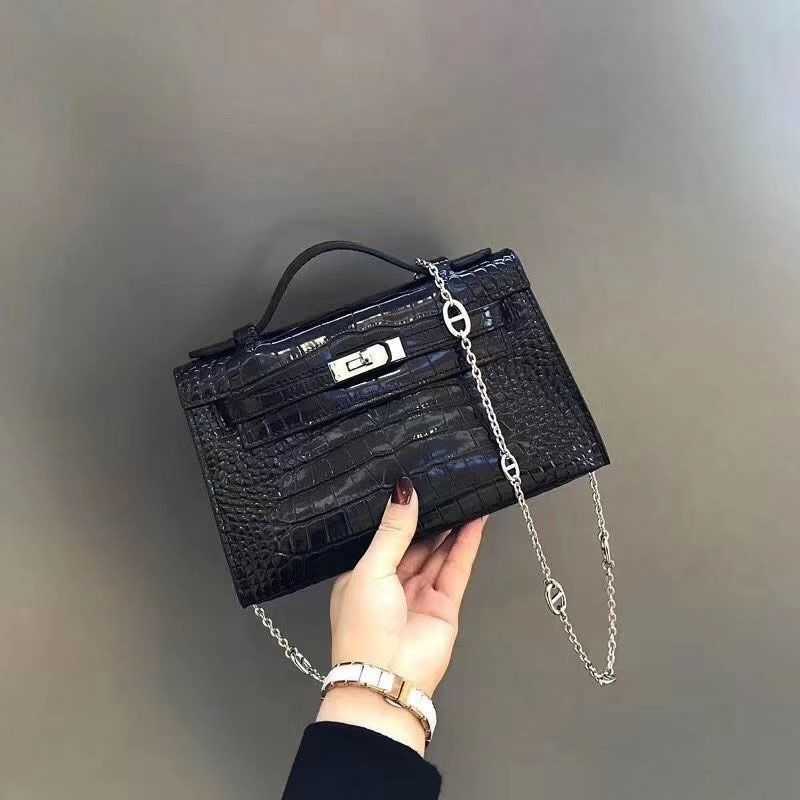 

Designer Bags Herme Handbags Yuan Leather Crocodile Pattern women 2022 Early Spring Generation Versatile Fashion Compact, Not for sale do not shoot