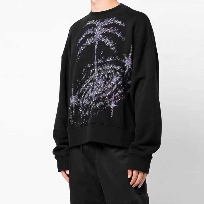 

Hoody Palms Bear Streetwear Pullover Sweatshirts Loose  Print Cotton for Men' Fall Winter Trend, Black