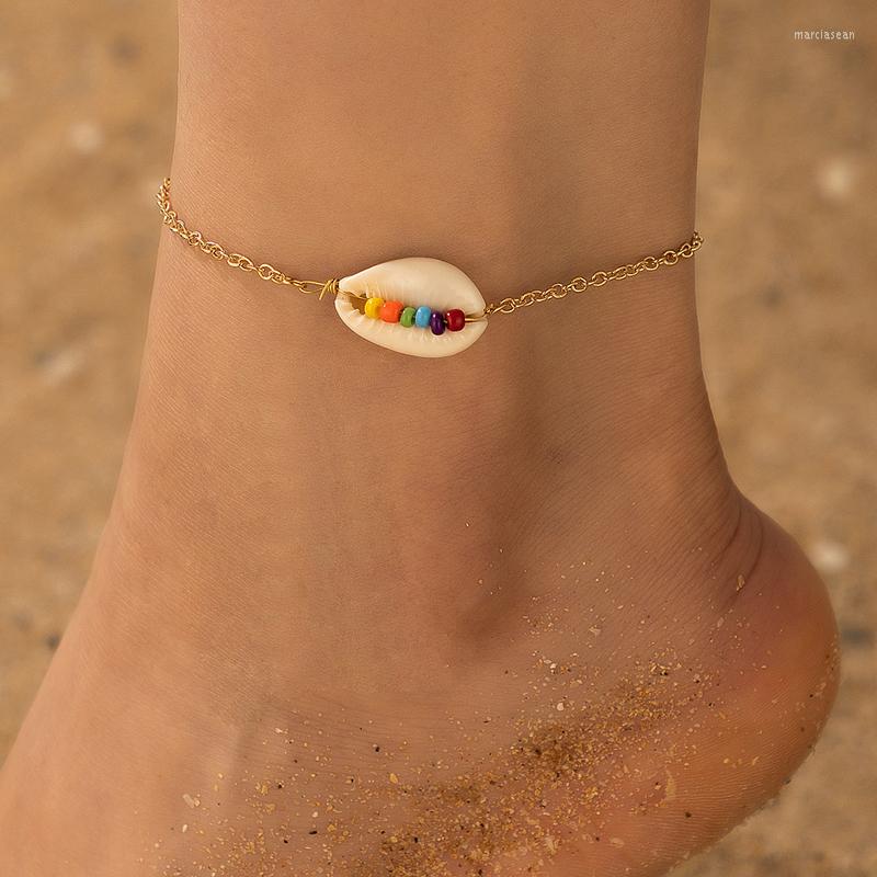 

Anklets Bohemian Simple Shell For Women Trendy Silver Color Geometry Adjustable Beach Foot Chains Party Jewelry 22210