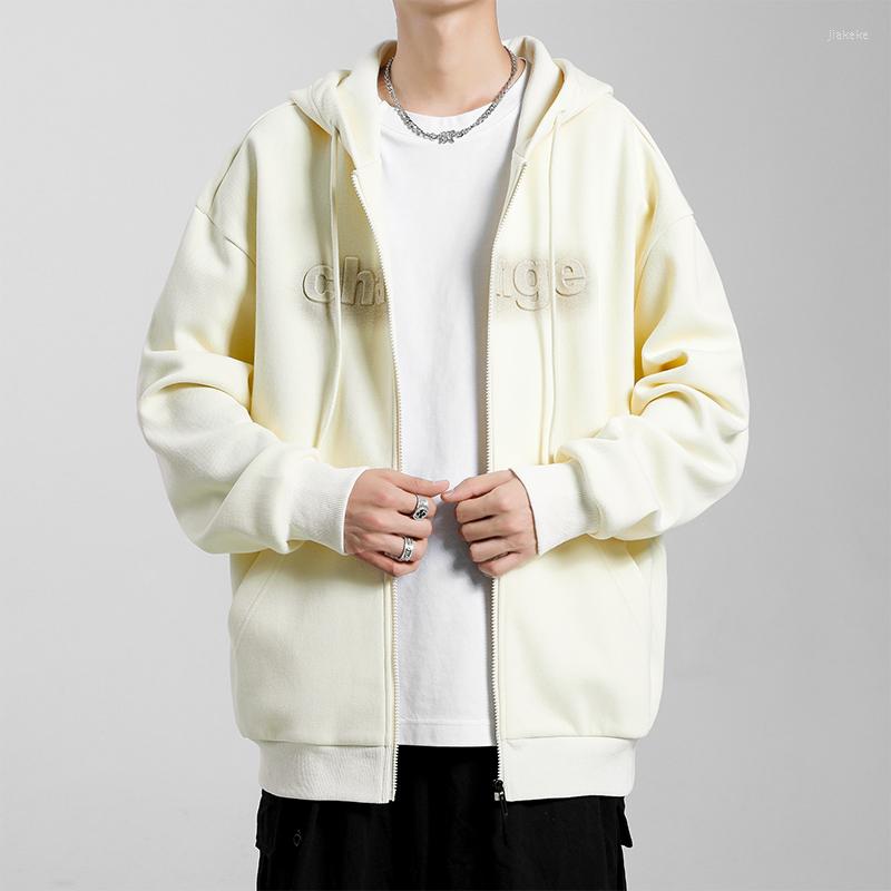 

Men's Hoodies Men Street Sweatshirt Solid Color Zipper Jacket High Women Stand-Up Collar Hoodie Sport Coats Trendy Oversize Casual 2022, 07brown