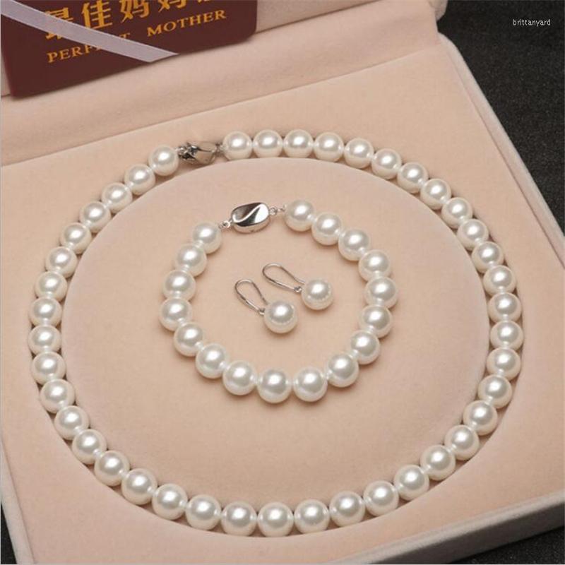 

Necklace Earrings Set Mother Gift Fashion Classic Personality Wild Natural Shell Pearl Bride Suit Wholesale Parure Bijoux Femme, Picture shown
