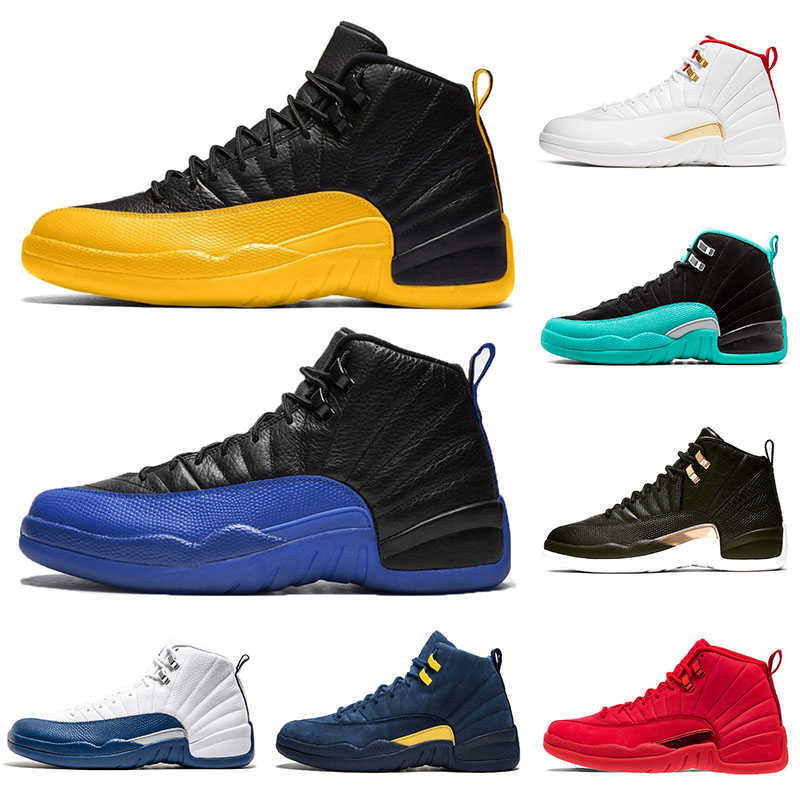 

Hotsale mens University Gold 12 Game Royal Black XII basketball shoes 12s FIBA Winterized Hyper JadeHyper Jade men UNC trainer sport shoes, A0 university gold