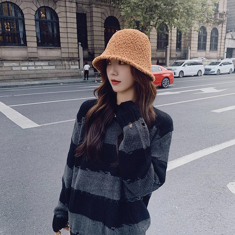 

Berets 6 Colors Available Fashion Casual Thick Warm Cap Temperamental Women Cute Comfortable Winter Elegant Solid Bucket Hat, White
