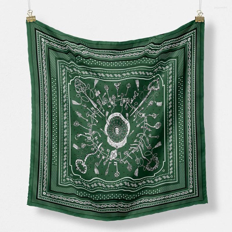 

Scarves Twill Silk Scarf Woman Bandana 53CM Small Hijab Foulard Lady Hair Tie Headband Neckerchief Euro Printed Square