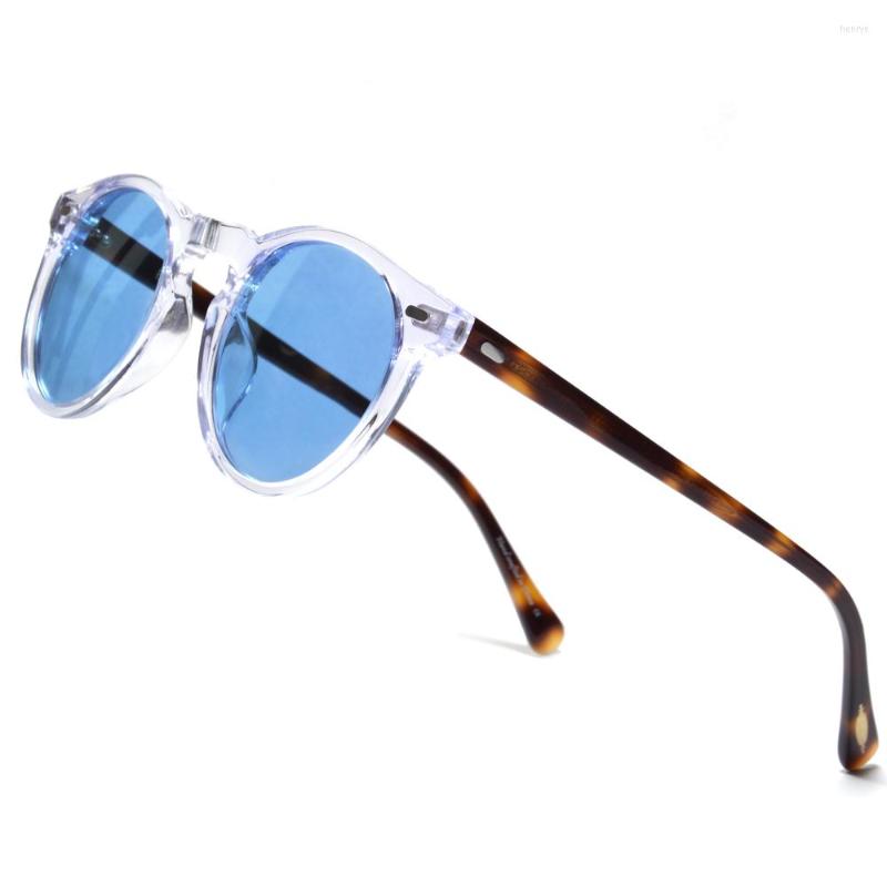 

Sunglasses Eareada Clear Frame Round For Men Gregory Peck Vintage Polarized OV5186 Mens