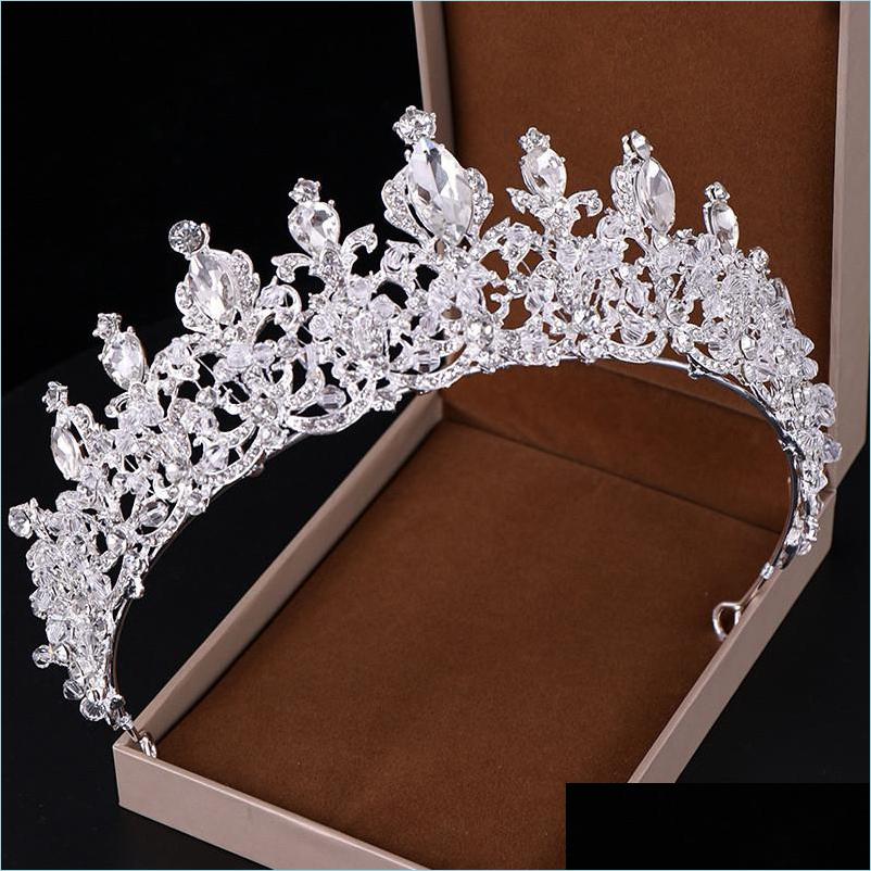 

Headpieces Rhinestone Crown And Tiaras Wedding Bride Tiara Queen Crystal Bridal Hair Jewelry Head Adornment Headpieces Drop Delivery Dhgoe