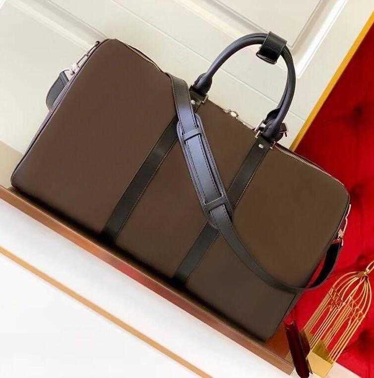 

Duffle 55cm Genuine Leather Travel Bag Attractive Tote Shoulder Cross Body Casual Men's Duffel Duffel Outdoor Keepall Messenger Bags Stuff