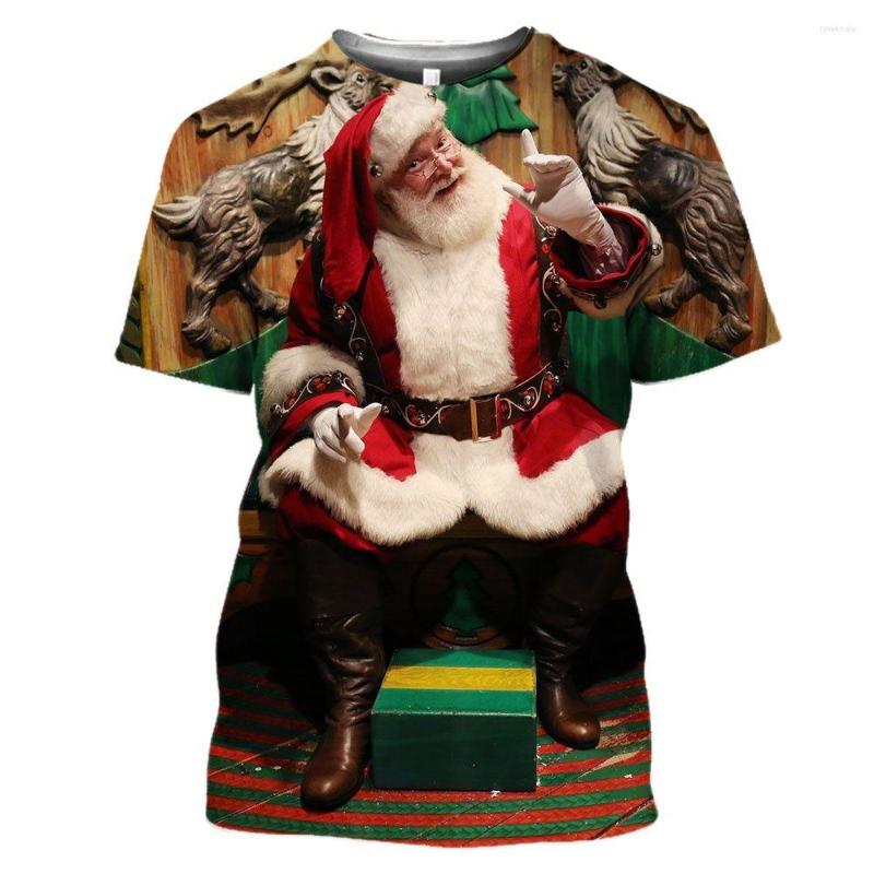 

Men's T Shirts Oversized T-shirt 3D Printing Fashion 2022 Christmas Men Shirt Santa Claus Short-sleeved Outdoor Casual Loose Women, T45232