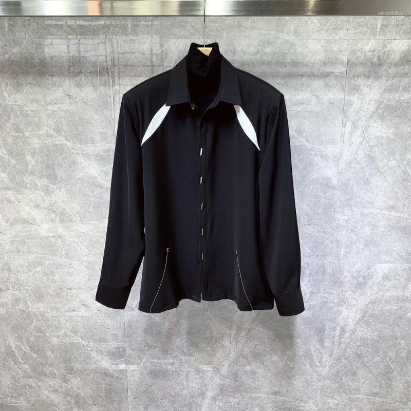 

Men's Casual Shirts SM07701 Fashion Men's 2022 Runway Luxury European Design Party Style Clothing, Picture shown