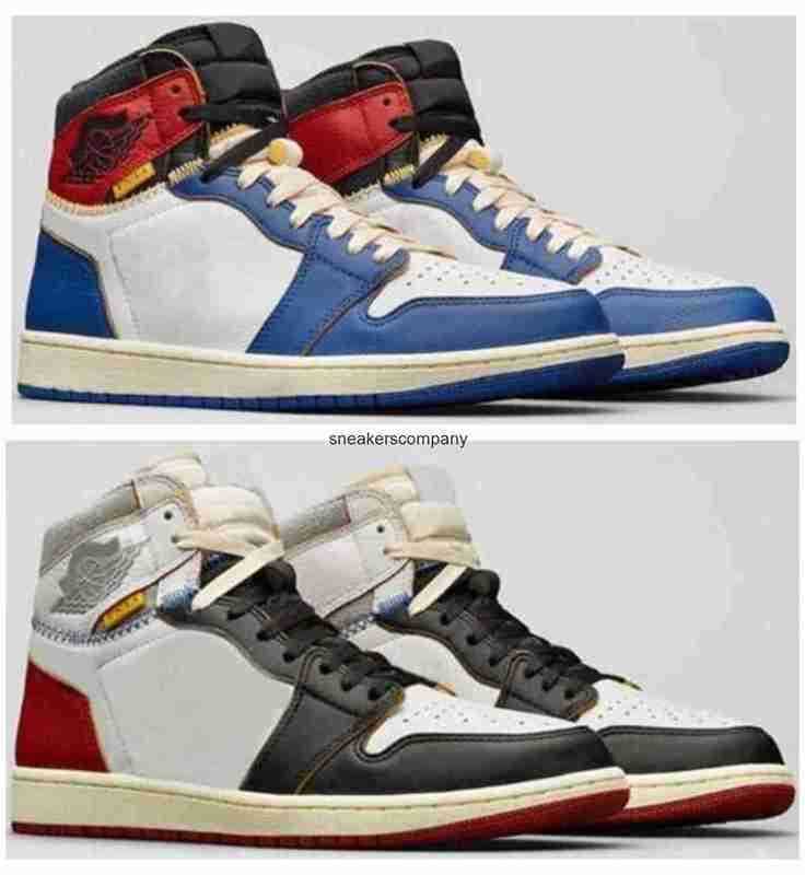 

High Qaulity Union LA x 1 OG NRG White Storm Blue Varsity Red Wolf Grey Shoes Men 1s Sneakers With, Shippingfee
