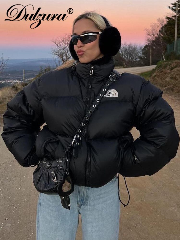 

Women' Jackets Dulzura Autumn Casual Y2K Clothes Embroidered Long Sleeve Zip Up Jacket Women 2022 Streetwear Korean Fashion Winter Warm, Black