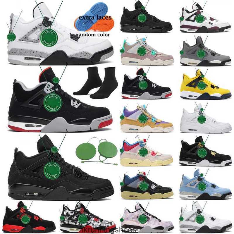 

Off Noir OG Jumpman 4 Basketball Shoes Men Women jordens 4s Red Thunder Infrared Black Cat Bred University Blue Sail Cool Grey Shimmer, Color # 11