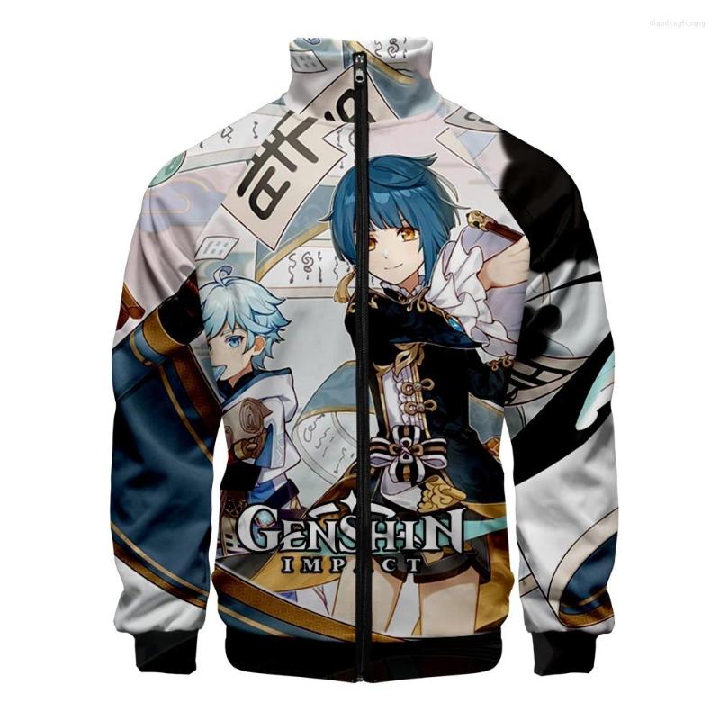

Men's Jackets Fashion Raglan Game Genshin Impact 3D Print Zipper Jacket Windbreaker Men/Boys Stand Collar Long Sleeve Clothes