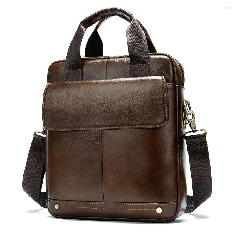 

Evening Bags Men's Bag Genuine Leather Crossbody Luxury Business Designer Handbag Shoulder High Quality, Auburn