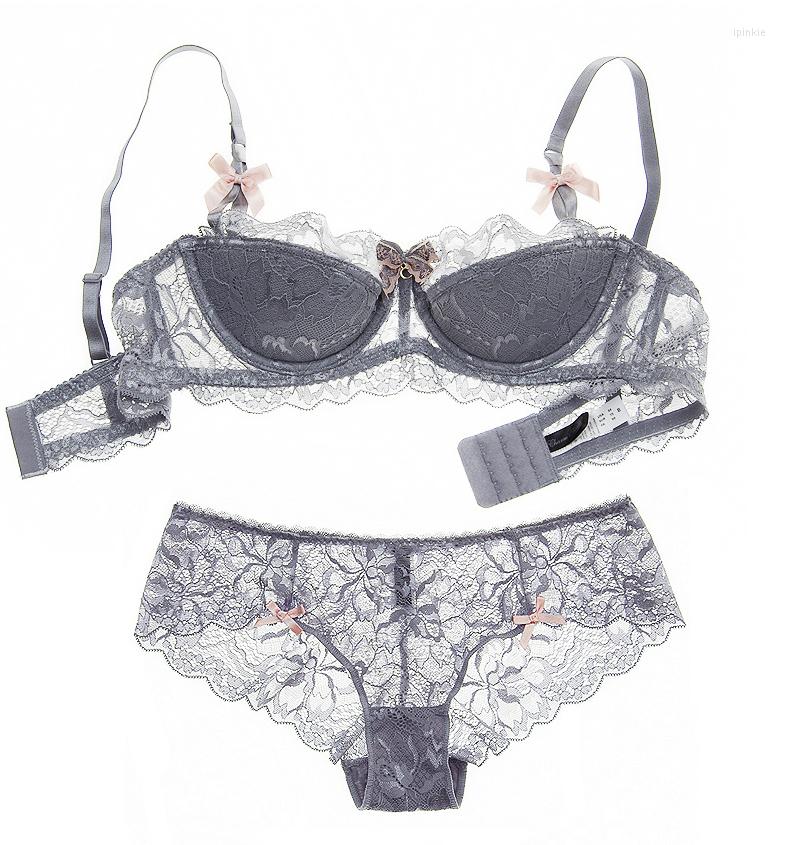 

Bras Sets Big Size Intimates 70-85 ABCD Cup Euramerican Transparent Sexy Women Bra Set Ultrathin Push Up Young Ladies Underwear, Black