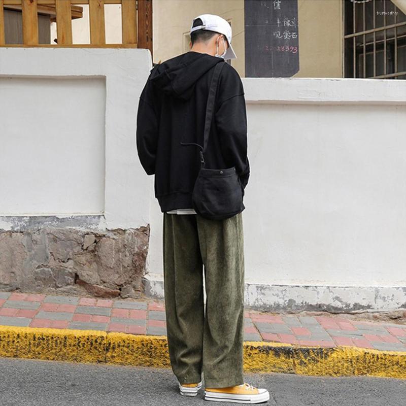 

Men's Pants Men Male Corduroy Autumn Streetwear Trendy Relaxed Fit, Black