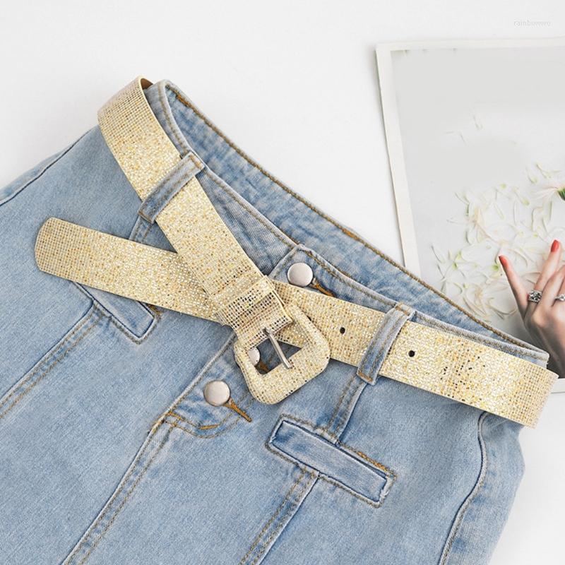 

Belts Shiny Glitter Sequins Waist Belt Women Luxury Wide Pin Buckle Jeans Waistband Cowgirl Cowboy Fashion Adjustable Daily Wear, Black