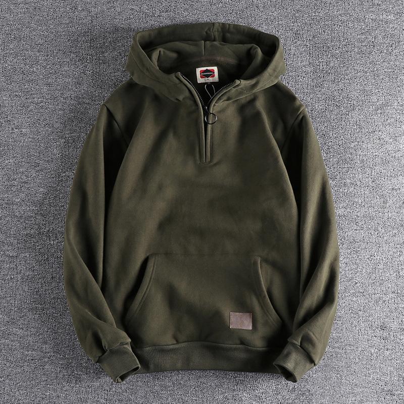 

Men's Hoodies 500G Heavyweight Winter Fashion Men's High Quality Thicken Hooded Sweatshirts Solid Color Japan Style Simple Loose, 3338 black