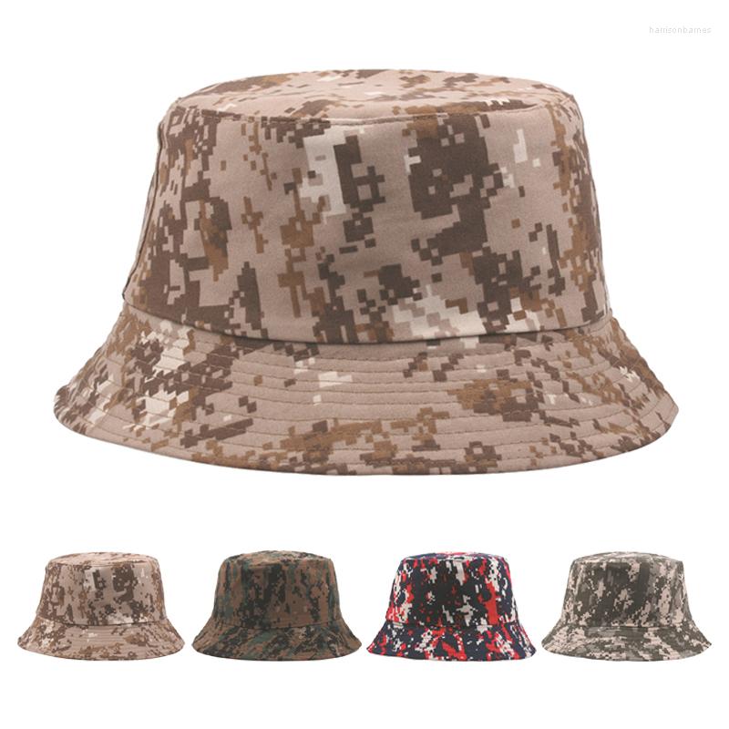 

Berets 4 Colors Men's Military Print Bucket Hat Unisex Camouflage Fishing Cap Summer Panama Fisherman Red Camo Fedora YD045, Yd04501
