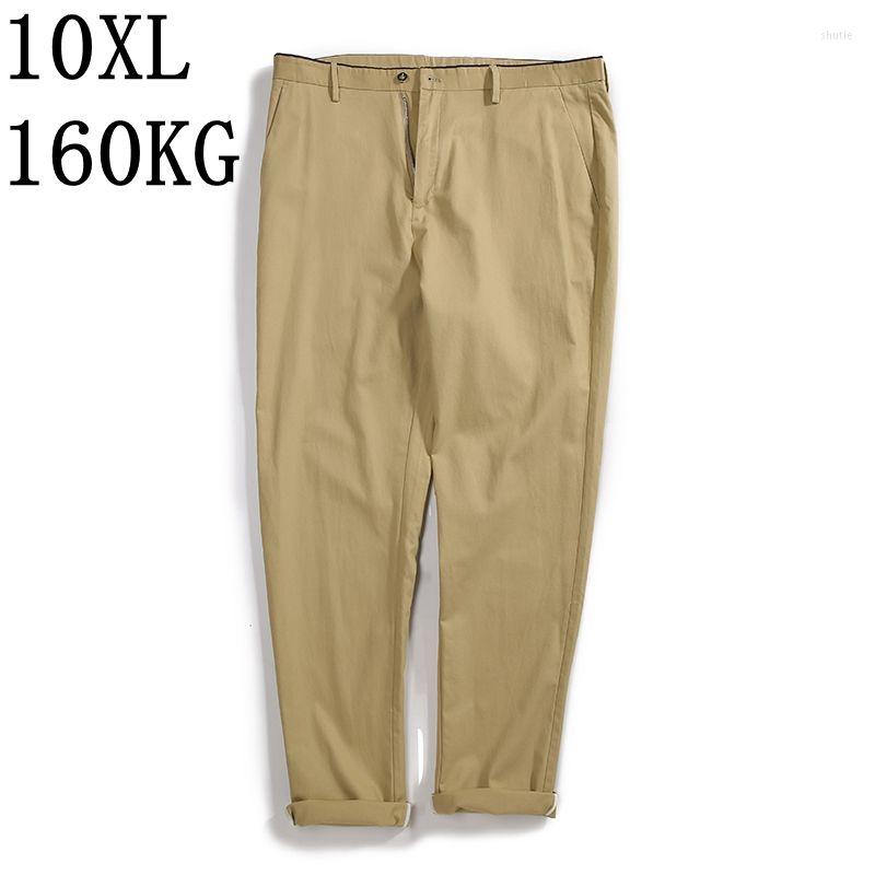 

Men's Pants 10XL 9XL Size 8XL Design Casual Men Cotton Loose Pant Straight Trousers Fashion Business Solid Khaki Black