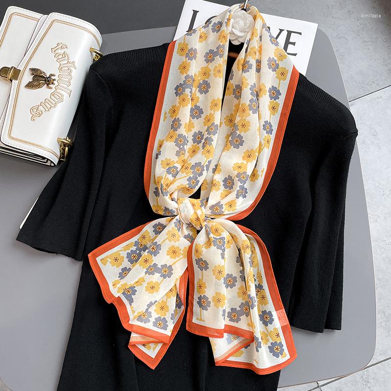 

Scarves 2022 Long Shawl 140 35cm Summer Sunscreen Designer Silk Scarf Foulard Bandana Wraps Neck Pashmina Hijab Luxury Sale